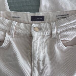DL1961 Cream Corduroy High-Rise Pants